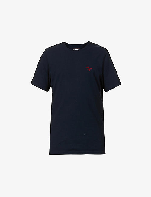 BARBOUR: Basic branded cotton-jersey T-shirt