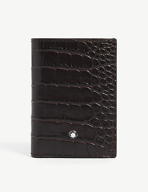 MONTBLANC: Meisterstück Selection croc-embossed leather business card holder