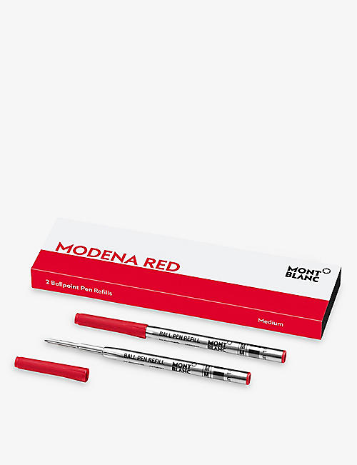 MONTBLANC: Modena Red Medium Ballpoint pen refills set of two