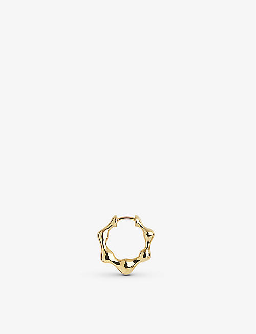 MARIA BLACK: Milla large 22ct yellow gold-plated sterling silver huggie hoop earring