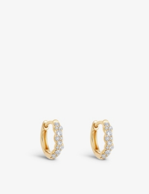 ASTLEY CLARKE: Interstellar mini 14ct yellow-gold and diamond hoop earrings