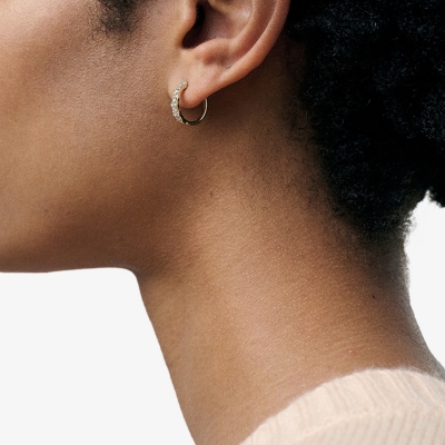 ASTLEY CLARKE: Medium Interstellar 14ct recycled-gold diamond hoop earrings