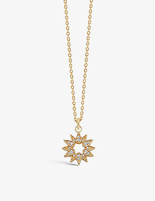 ASTLEY CLARKE: Biography 18ct yellow gold-plated vermeil sterling silver and sapphire sun necklace