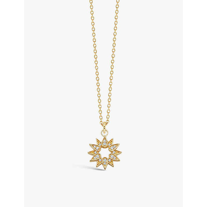 Astley Clarke Biography 18ct Yellow Gold-plated Vermeil Sterling Silver And Sapphire Sun Necklace In Yellow Gold Vermeil
