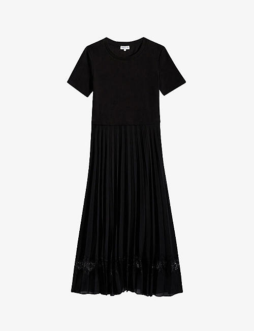 CLAUDIE PIERLOT: Telie pleated cotton midi dress