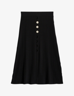 CLAUDIE PIERLOT: Long button-detail knitted midi skirt