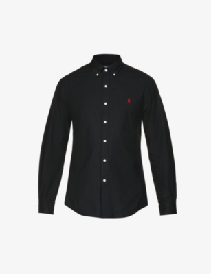 Polo Ralph Lauren Mens Polo Black Cotton-poplin Shirt