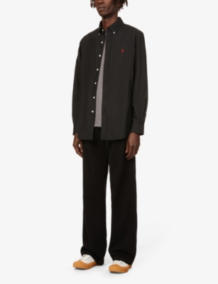 Polo Ralph Lauren Black Shirt With Pony Embroidery In Black