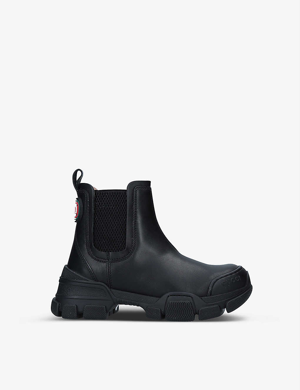 Gucci Kids' Leon Leather Chelsea Boots 5-8 Years In Black