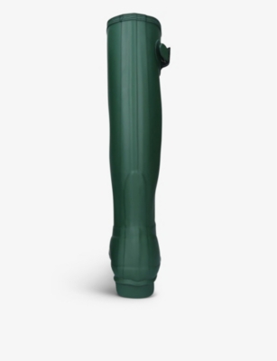 Hunter Original Tall Vulcanised Natural Rubber Wellington Boots In Green