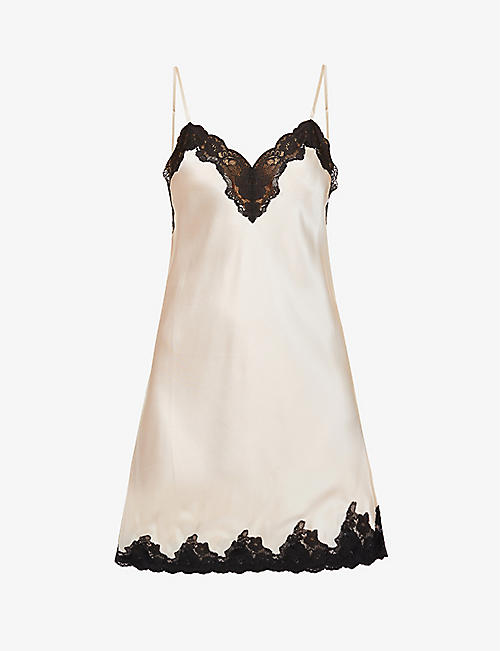 NK IMODE: Morgan floral lace-trimmed silk night dress