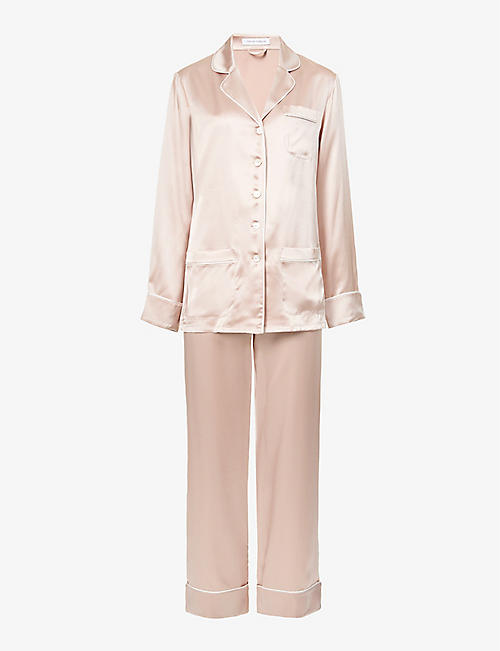 OLIVIA VON HALLE: Coco silk-satin pyjama set