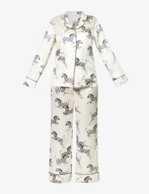 Shop Olivia Von Halle Women's Zebedee Core Zebedee Silk-satin Pyjama Set