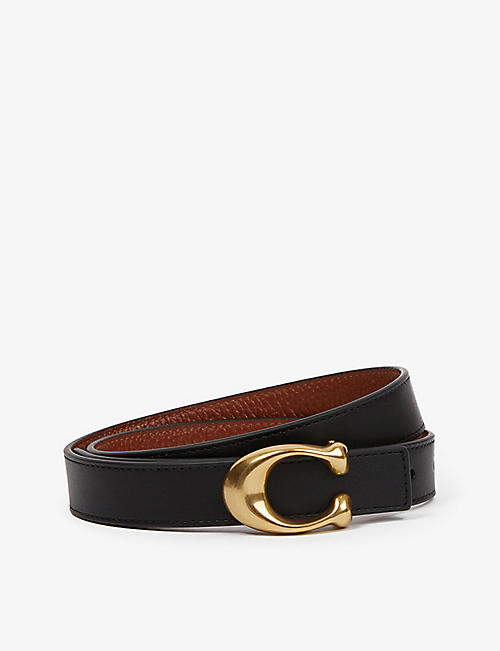 COACH: C-buckle reversible leather belt