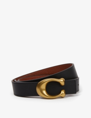 COACH COACH WOMEN'S B4/BLACK 1941 SADDLE C LOGO LEATHER BELT,41452185