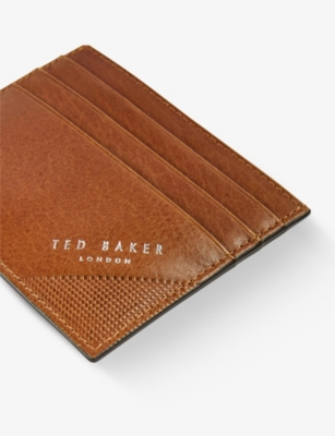 Shop Ted Baker Men's Tan Rifle Leather Cardholder