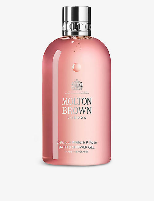 MOLTON BROWN: Delicious Rhubarb & Rose bath and shower gel 300ml
