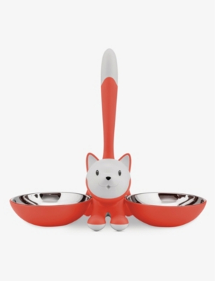 ALESSI NOCOLOR TIGRITO THERMOPLASTIC RESIN AND STAINLESS STEEL CAT BOWL,R03672506