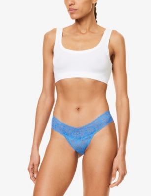 Signature Lace low-rise stretch-jersey thong