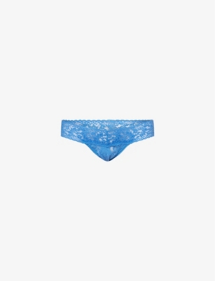 Signature Lace low-rise stretch-jersey thong