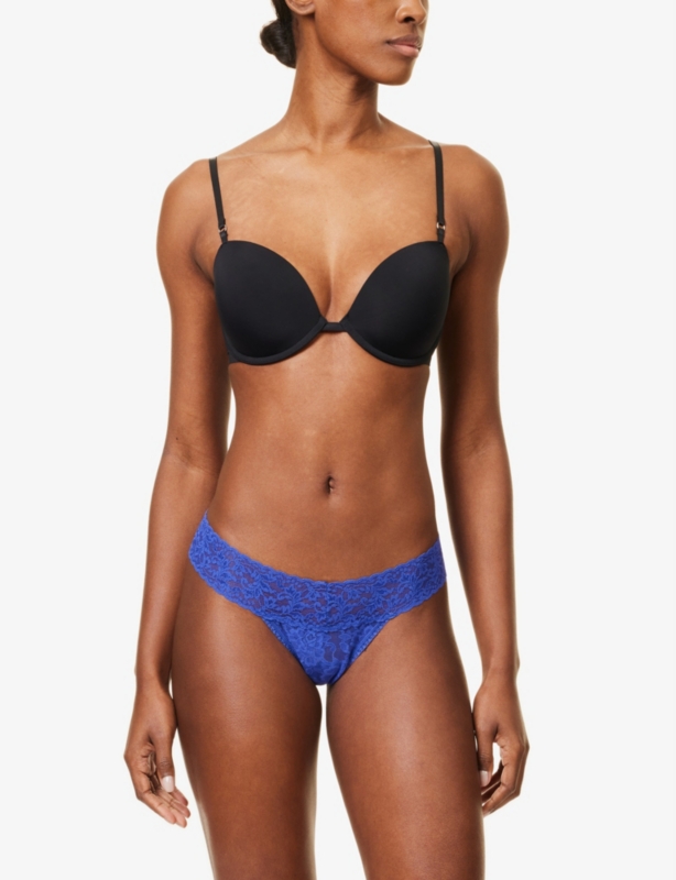 Signature Lace low-rise stretch-jersey thong