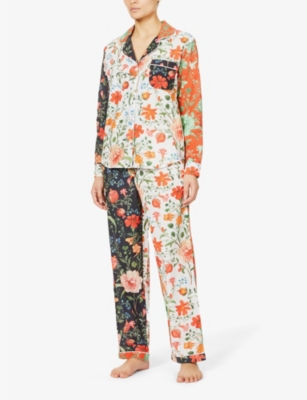Shop Desmond And Dempsey Women's Patchwork Persephone Floral-print Organic Cotton Pyjama Set
