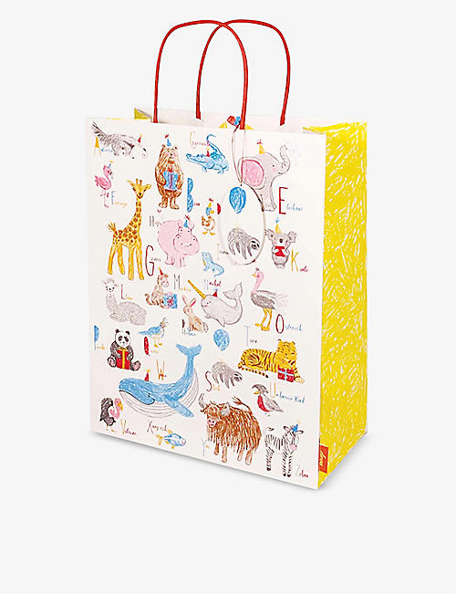 DEVA DESIGNS: Alphabet animal-print gift bag 24cm