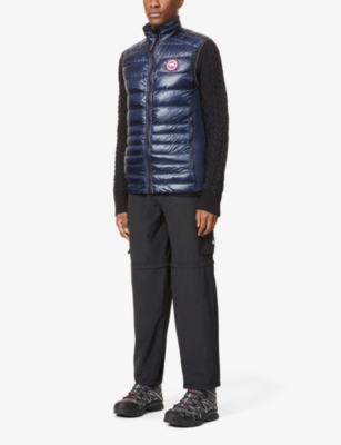 Shop Canada Goose Men's Atlantic Navy Hybridge Lite Funnel-neck Shell-down Gilet