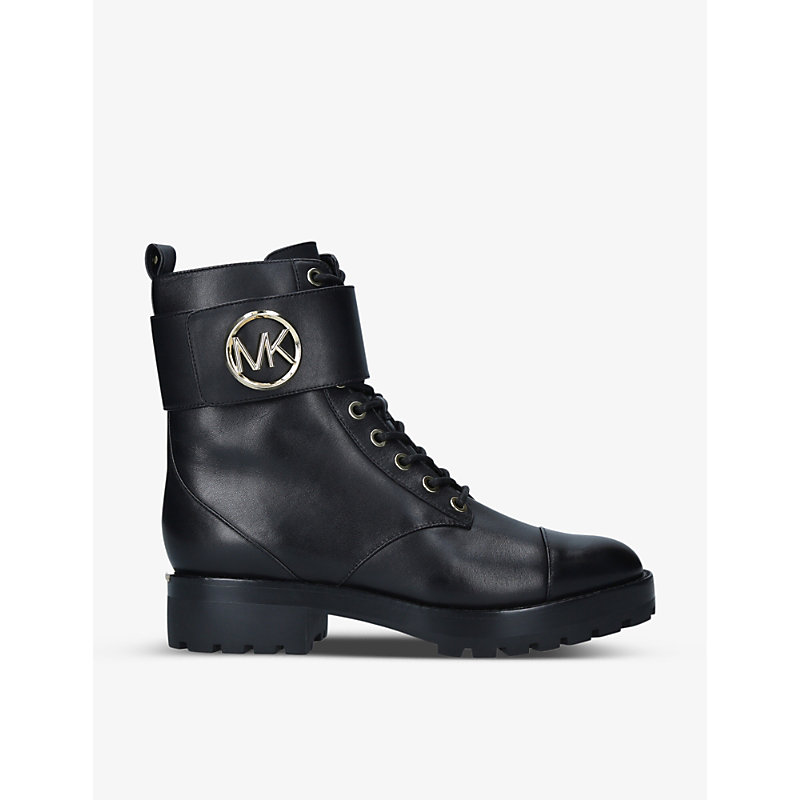 Michael Michael Kors Womens Black Tatum Leather Ankle Boots 7