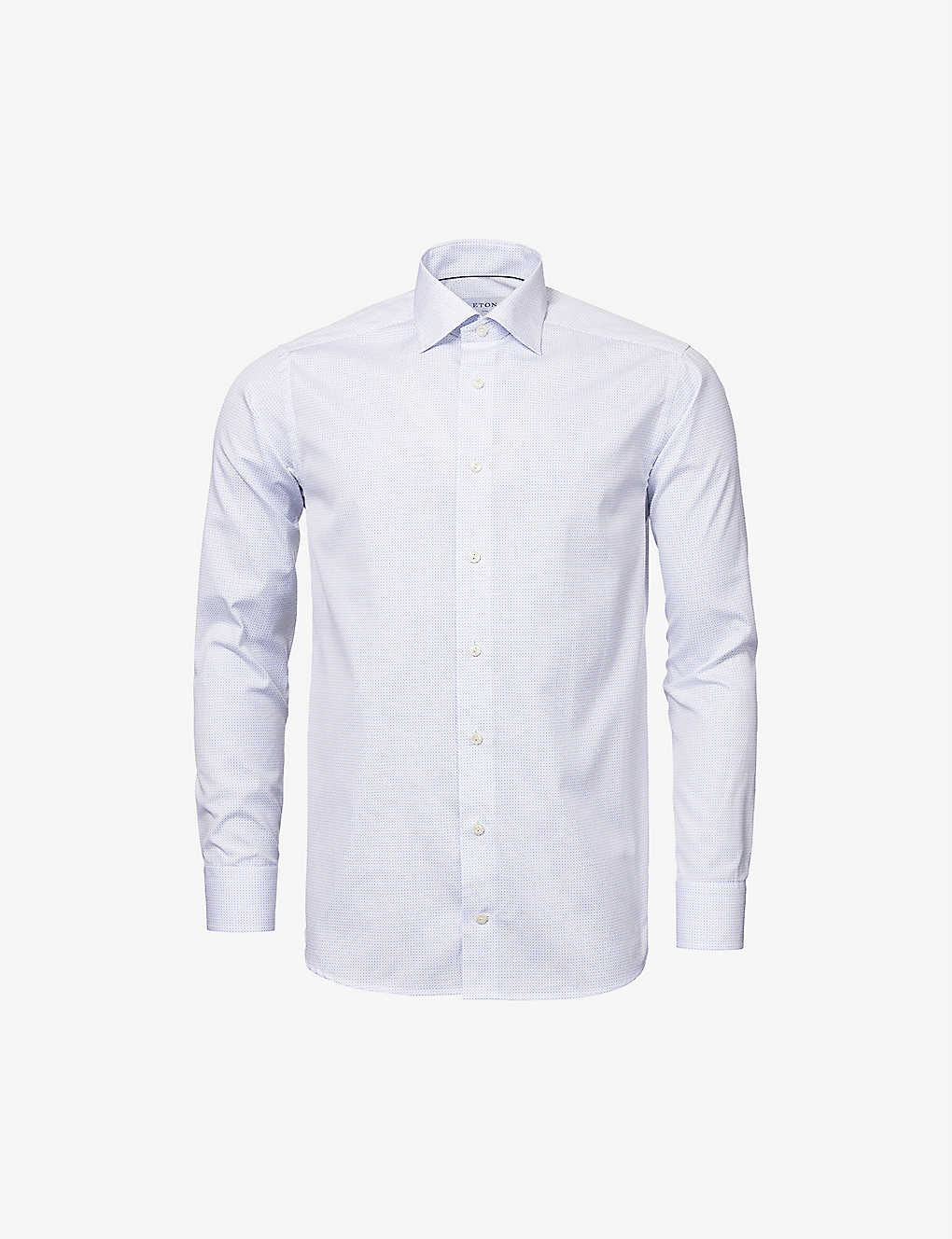 Shop Eton Business Point-collar Regular-fit Cotton-poplin Shirt In Light Blue