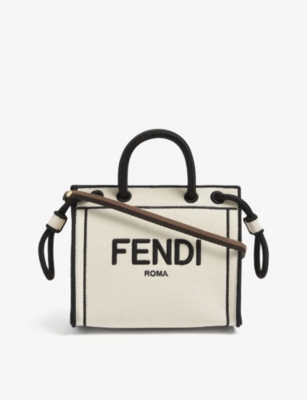 Fendi canvas outlet tote