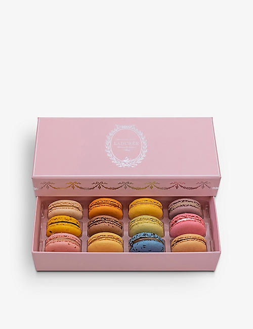 LADUREE: Pink Intemporel assorted macarons box of 12
