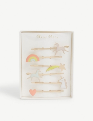 Meri Meri Kids' Unicorn Hair Slides Set Of Six In Multi