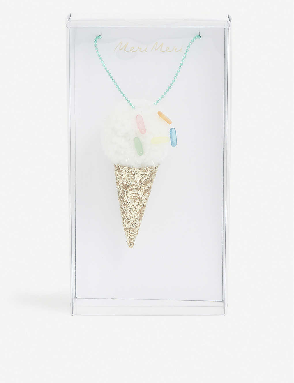 Meri Meri Kids' Glittered Ice Cream-pendant Necklace In Multi