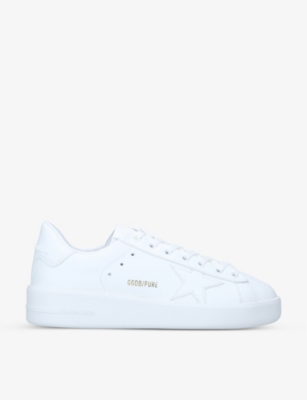 GOLDEN GOOSE: Women's Pure Star star-embroidered leather trainers