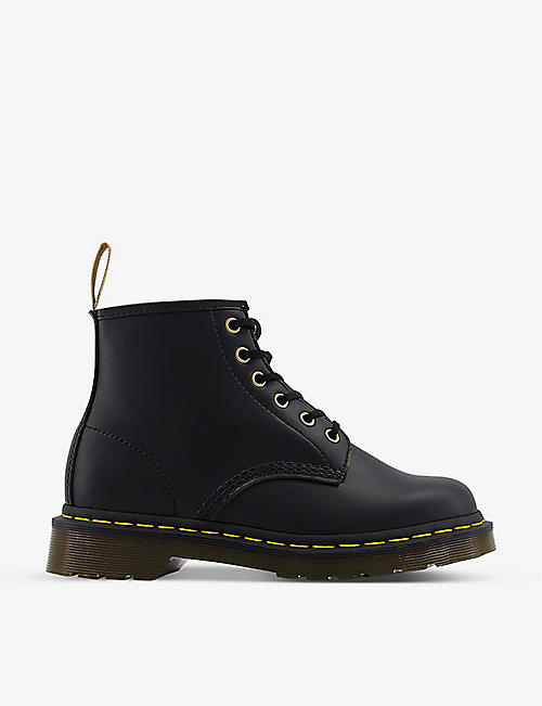 DR. MARTENS: 101 6-eye faux-leather ankle boots