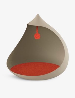 ALESSI: Padded stainless-steel cat bed 40.8cm