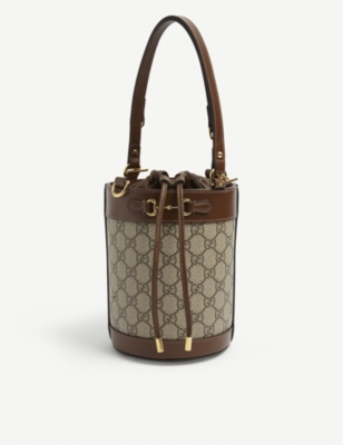 GUCCI: Horsebit 1955 small canvas bucket bag
