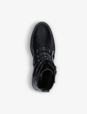 Shop Carvela Women's Black Strap Leather Ankle Boots
