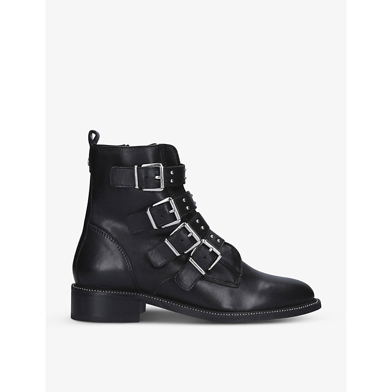 Carvela Multi-strap Leather Ankle Boots In Black