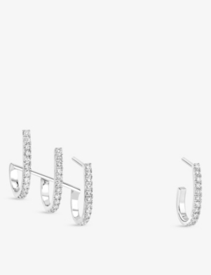 MESSIKA: Gatsby 18ct white-gold and diamond earrings