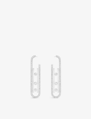 MESSIKA: Move 10th 18ct white-gold and diamond earrings
