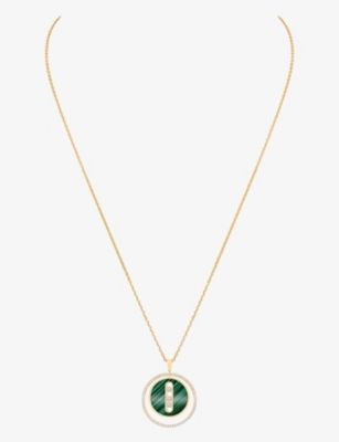 MESSIKA: Lucky Move 18ct yellow-gold, 0.3ct diamond and malachite necklace