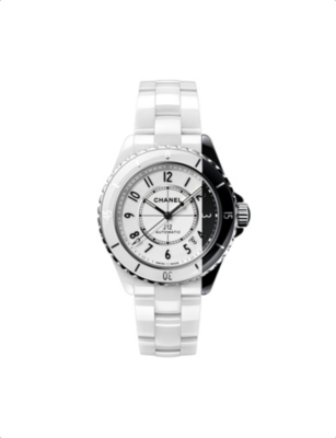 Pre-owned Chanel Womens White Black J12 Paradoxe Two-tone Ceramic And Steel Watch