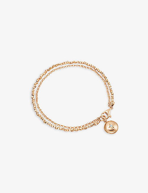 ASTLEY CLARKE: Biography 18ct rose gold-plated vermeil sterling silver and white sapphire locket bracelet