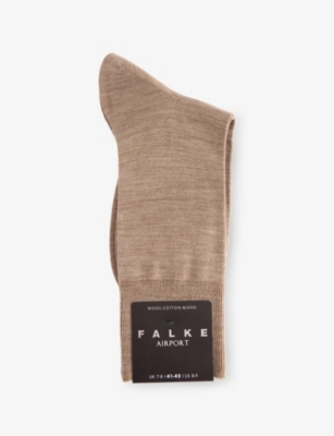 Falke Airport Wool-blend Socks In Nutmeg Mel