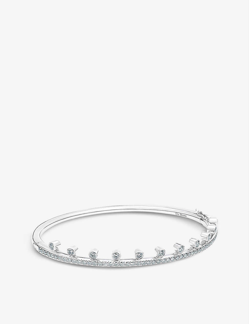 Shop De Beers Jewellers Women's 18k White Gold Dewdrop 18ct White-gold And Diamond Bracelet