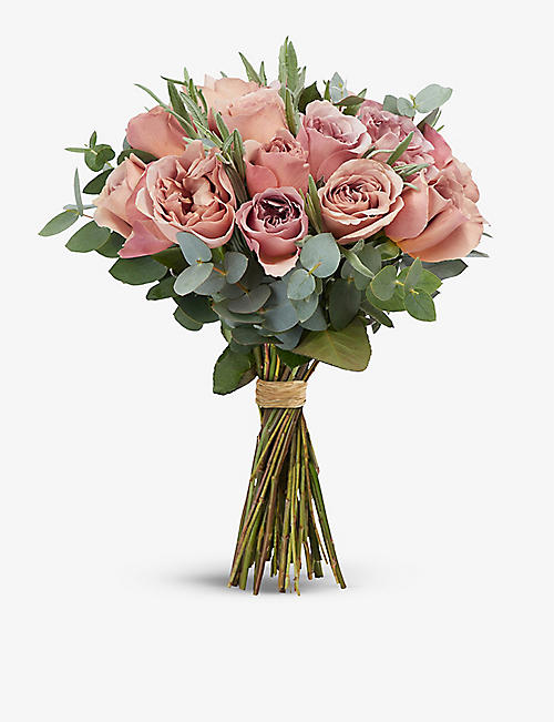 THE REAL FLOWER COMPANY: Simply Caffe Latte Roses small scented bouquet