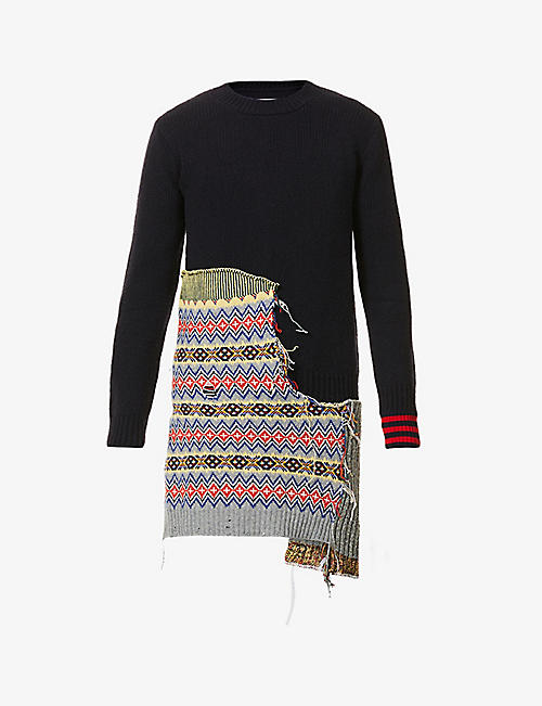 MAISON MARGIELA: Asymmetric-hem wool-blend jumper