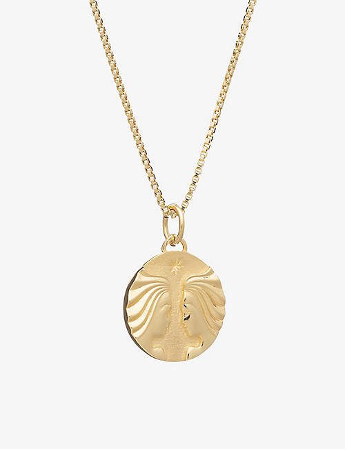 RACHEL JACKSON: Zodiac Coin Gemini short 22ct gold-plated sterling silver necklace